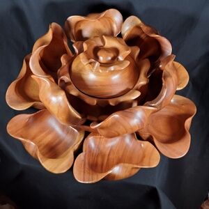 Vintage Lotus Flower Serving Set